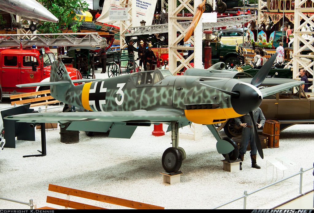 Messerschmitt Bf 109G-4 con número de Serie 19310 White 3 conservado en el Technikmuseum Speyer en Alemania