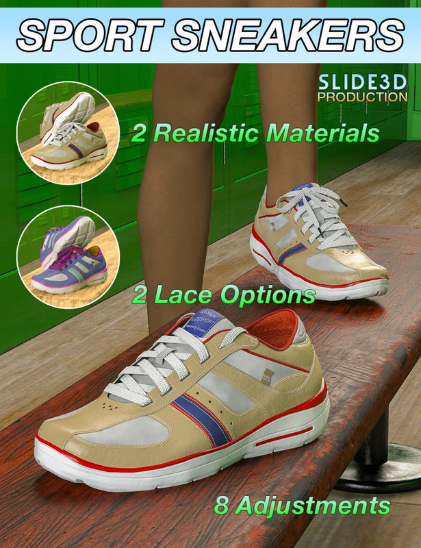 Slide3D Sport Sneakers for Genesis 3 Female(s)