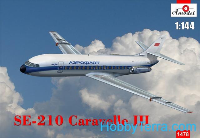 Amodel 1479 Sud Aviation SE-210 Caravelle IV-N plastic model kit 1/144 