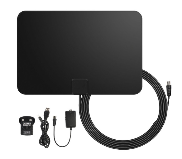 Amplified TV Aerial Freeview Indoor Signal Booster Antenna with USB ...