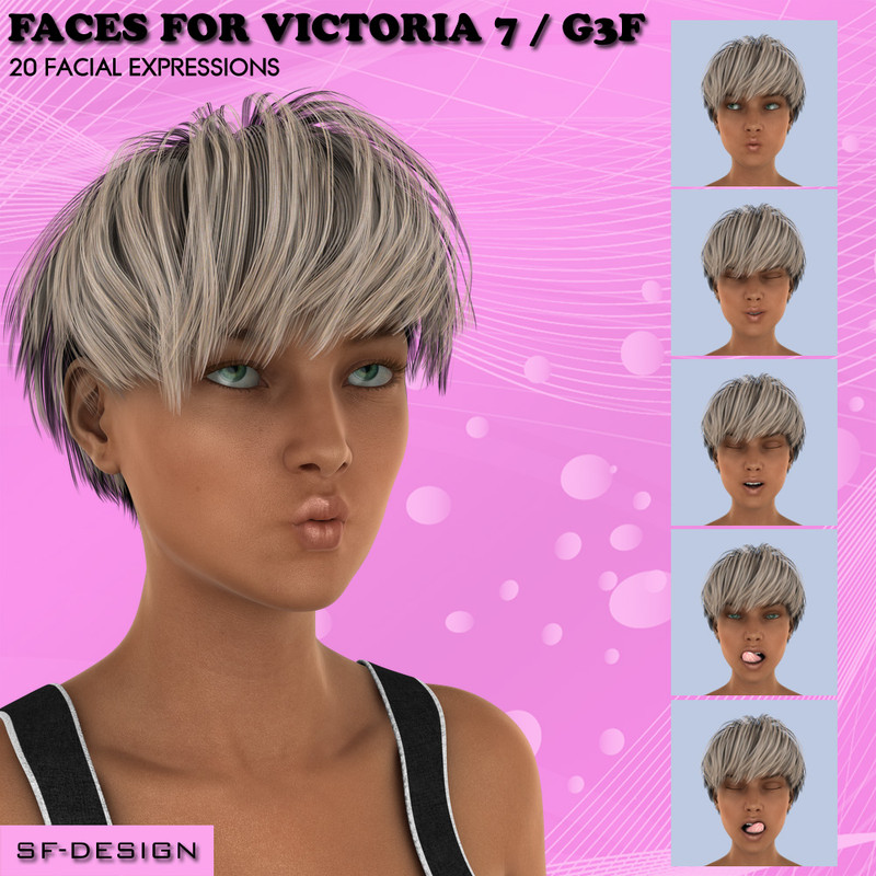 Faces for Victoria 7 / Genesis 3 Female