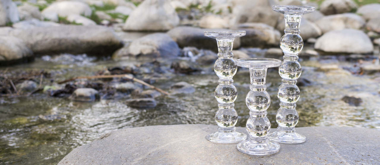 Classy Glass Baluster Candlestick Set - A fantastic and high-end gift for anyone!