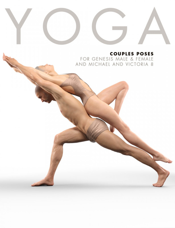 01 yoga couples poses for males and females daz3d