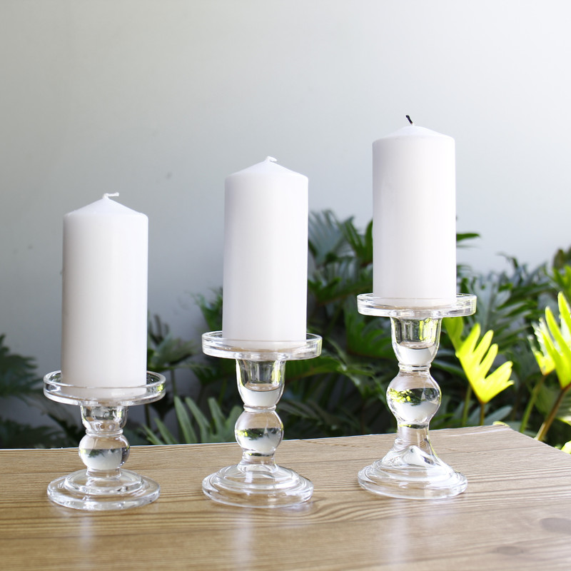 our glass candle holder stems have a very similar shape to turned wood candlesticks