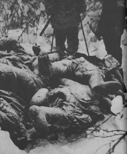 Cadáveres de soldados soviéticos de la 163ª División