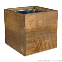 Wood Cube Planter Box w/ Zinc Liner Natural H-4" Open-4"x4" (Pack of 48 pcs)