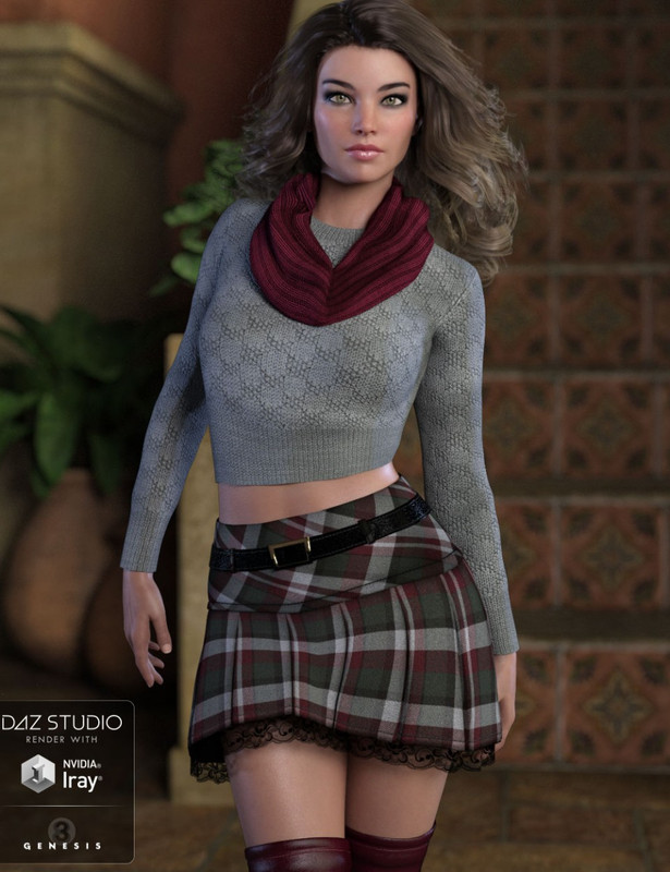 Autumn Haze Outfit for Genesis 8 Female(s)+Autumn Haze Outfit Comfy Textures