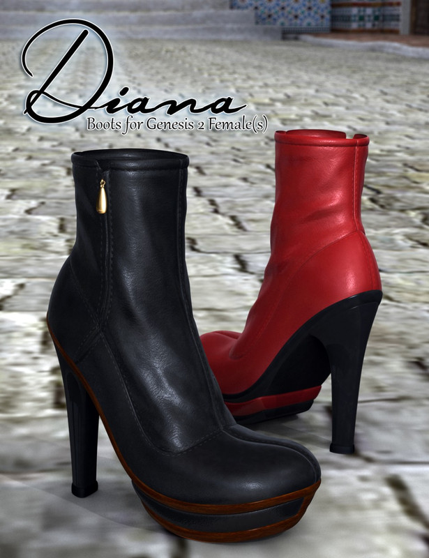 00 main diana boots for genesis 2 females daz3d