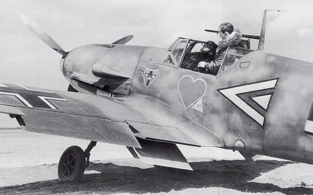 Reinhard Seiler en la cabina de su Messerschmitt Bf-109 F-4 del escuadrÃ³n JG51, mayo de 1942