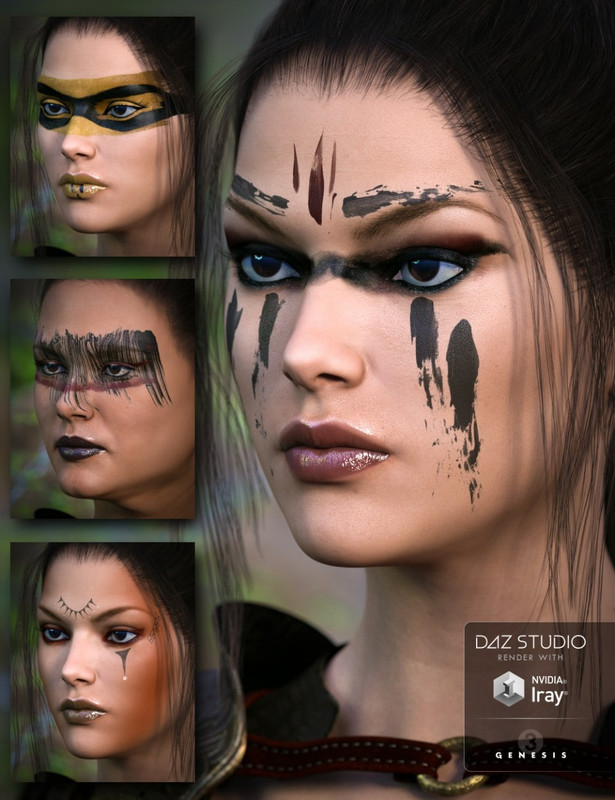 00 daz3d warrior makeups for genesis 3 female s